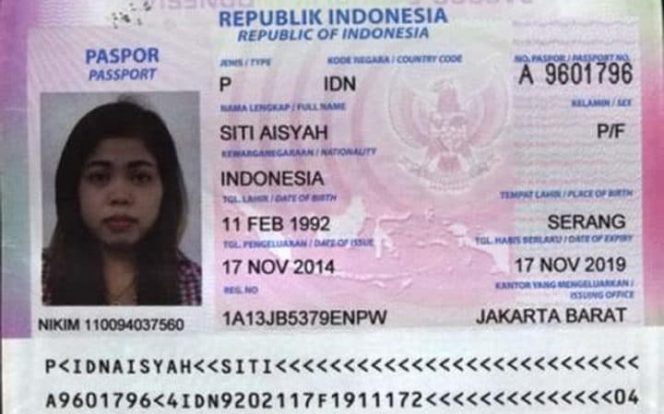 
					Siti Aisyah tersangka pembunuh Kim Jong Nam memakai paspor Indonesia