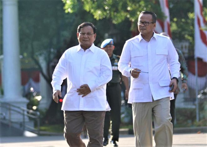 
					Prabowo Subianto bersama Wakil Ketua Umum Gerindra Edhy Prabowo. (foto:ist)