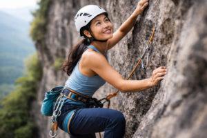 Ilustrasi atlet panjat tebing. (Foto: RN/Ilustrasi AI)