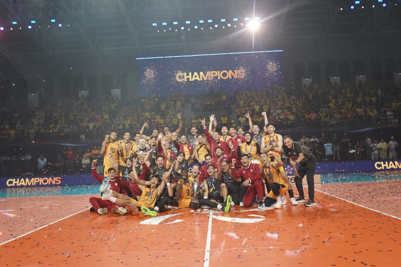 Jakarta Bhayangkara Presisi mencetak sejarah usai menjuarai AVC Men’s Club Championship 2026 setelah menaklukkan Foolad Sirjan Iranian di final Pontianak. (Foto: ReportaseNews/HO-Humas Polri)