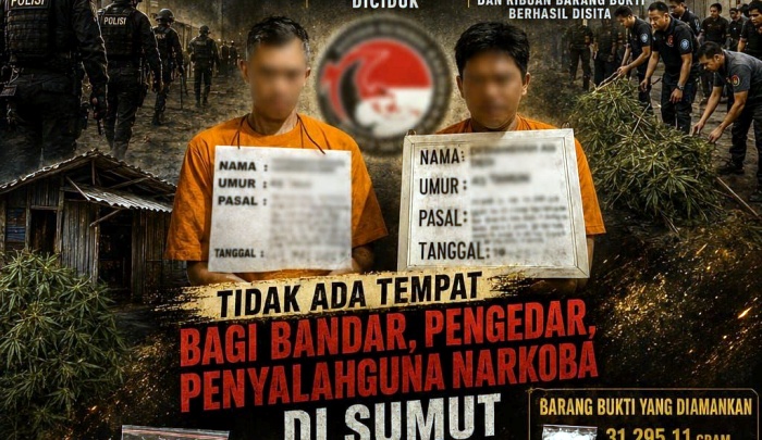 Polda Sumut Tangkap 433 Tersangka Narkoba dalam Sepekan