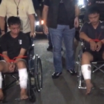 Polda Metro Jaya menangkap dua pelaku begal bersenjata api yang viral di media sosial. Polisi terpaksa menembak pelaku karena membawa senjata api saat hendak ditangkap. (Foto: ReportaseNews/Tama)