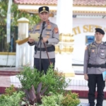 Kapolda Sumsel Irjen Sandi memimpin Apel Siaga Karhutla, Minggu (17/5/2026). (Foto: Istimewa).