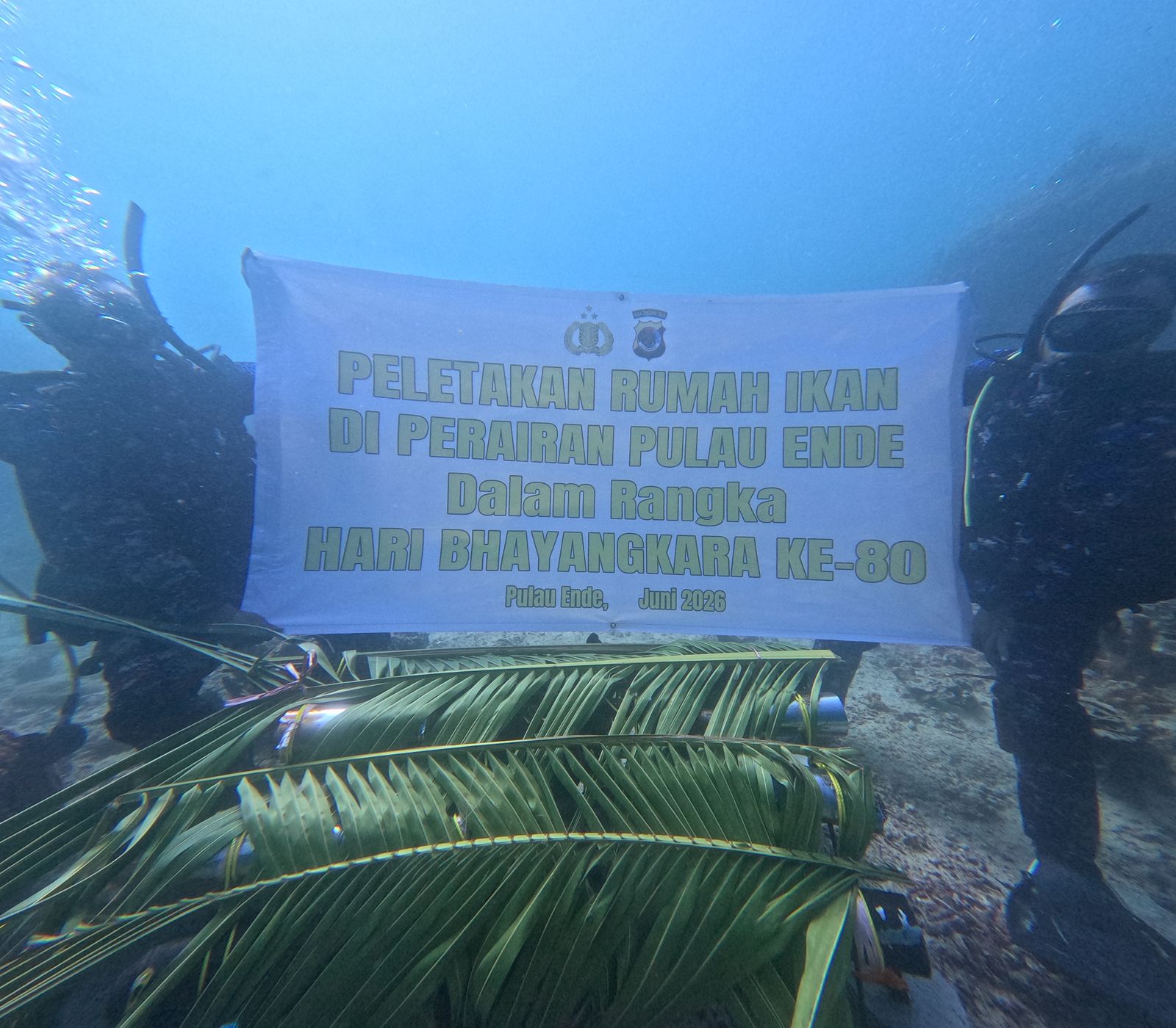 Lestarikan Ekosistem Laut, Polres Ende Lakukan Peletakan Rumah Ikan
