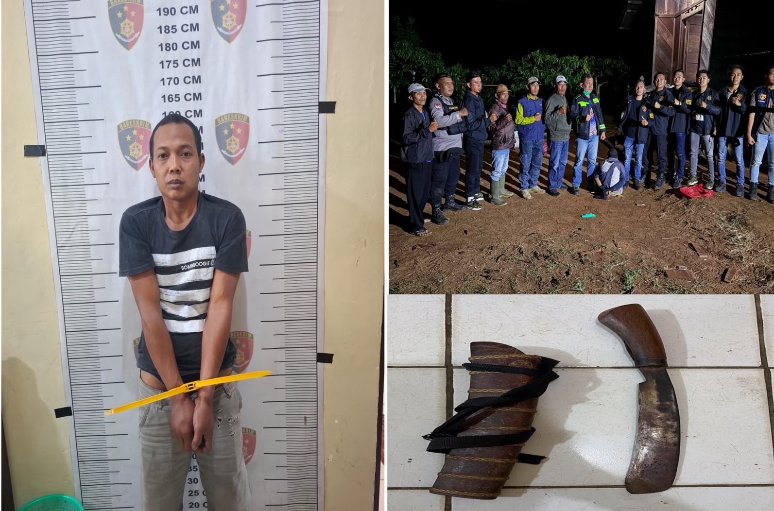 Polres OKU Selatan mengungkap kasus pembunuhan petani di Warkuk Ranau Selatan dalam waktu kurang dari 24 jam. Seorang tersangka berhasil diamankan beserta barang bukti. (Ist)