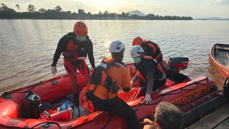 Tim SAR Gabungan Berhasil Temukan Korban Tenggelam di Sungai Meliau Hilir
