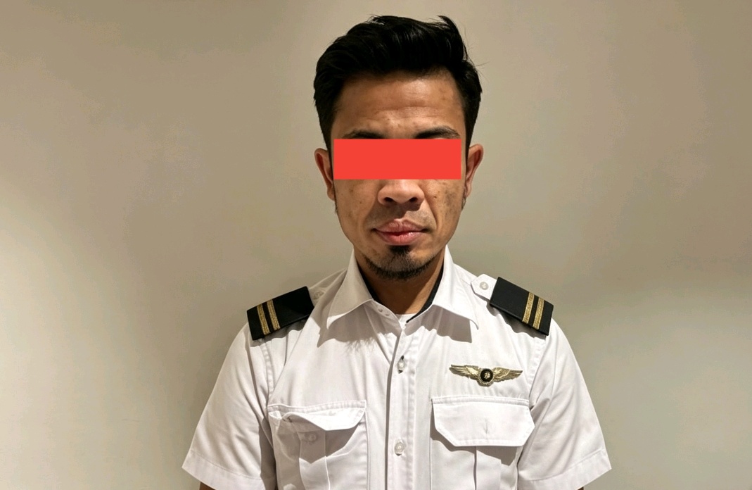 Pilot Malaysia Airlines ditangkap Bareskrim Polri dan Bea Cukai Bandara Soekarno-Hatta setelah kedapatan membawa 70.114 butir ekstasi dan sabu. Pelaku mengaku sudah tiga kali menjadi kurir narkoba. (Foto: ReportaseNews/HO- Dittipidnarkoba Bareskrim Polri)