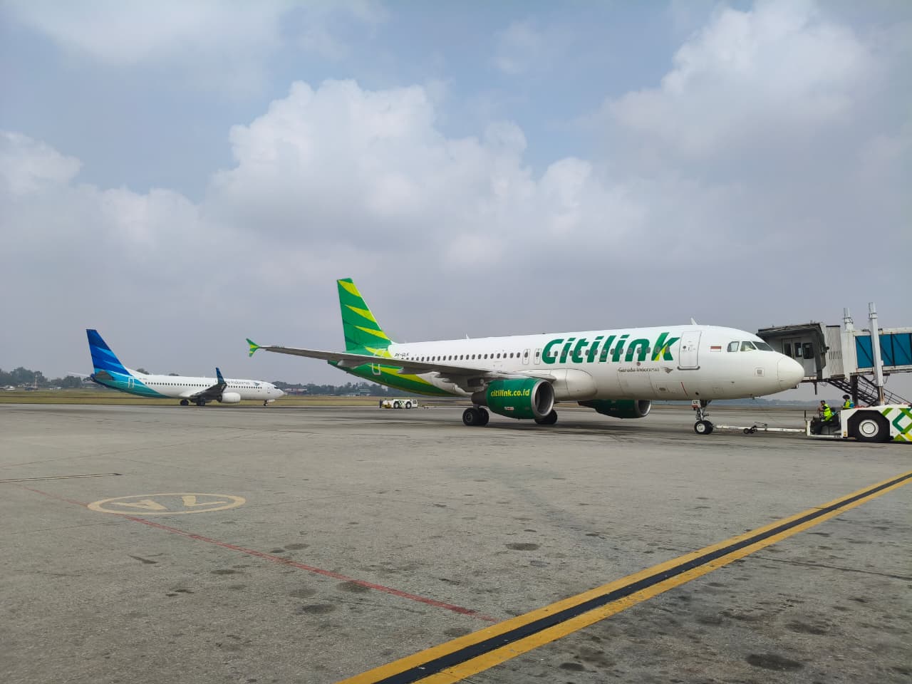 Citilink kembali membuka rute Palembang-Bandung mulai 18 Agustus 2026. Penerbangan perdana mengangkut 131 penumpang dari Bandara SMB II. (Foto: ReportaseNews/Don)