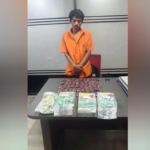 Bareskrim Polri menggagalkan dugaan peredaran narkotika jaringan internasional di Dumai, Riau. Seorang kurir ditangkap bersama sabu dan 50 cartridge etomidate. (Ist)