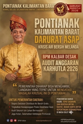 BPM Kalimantan Barat mendesak pemerintah segera menangani kabut asap dan krisis air bersih di Pontianak, sekaligus mengaudit anggaran karhutla dan izin lahan. (Istimewa)